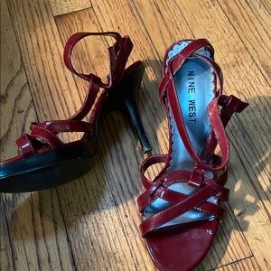 Nine West Red Strappy Heels